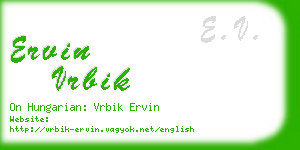 ervin vrbik business card